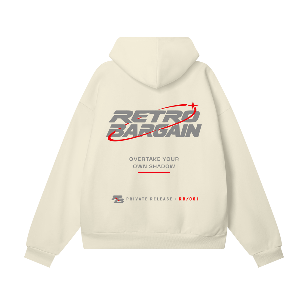 OVERTAKE YOUR OWN SHADOW - bone oversized hoodie, RetroBargain RB 001