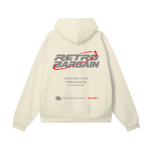 OVERTAKE YOUR OWN SHADOW - bone oversized hoodie, RetroBargain RB 001