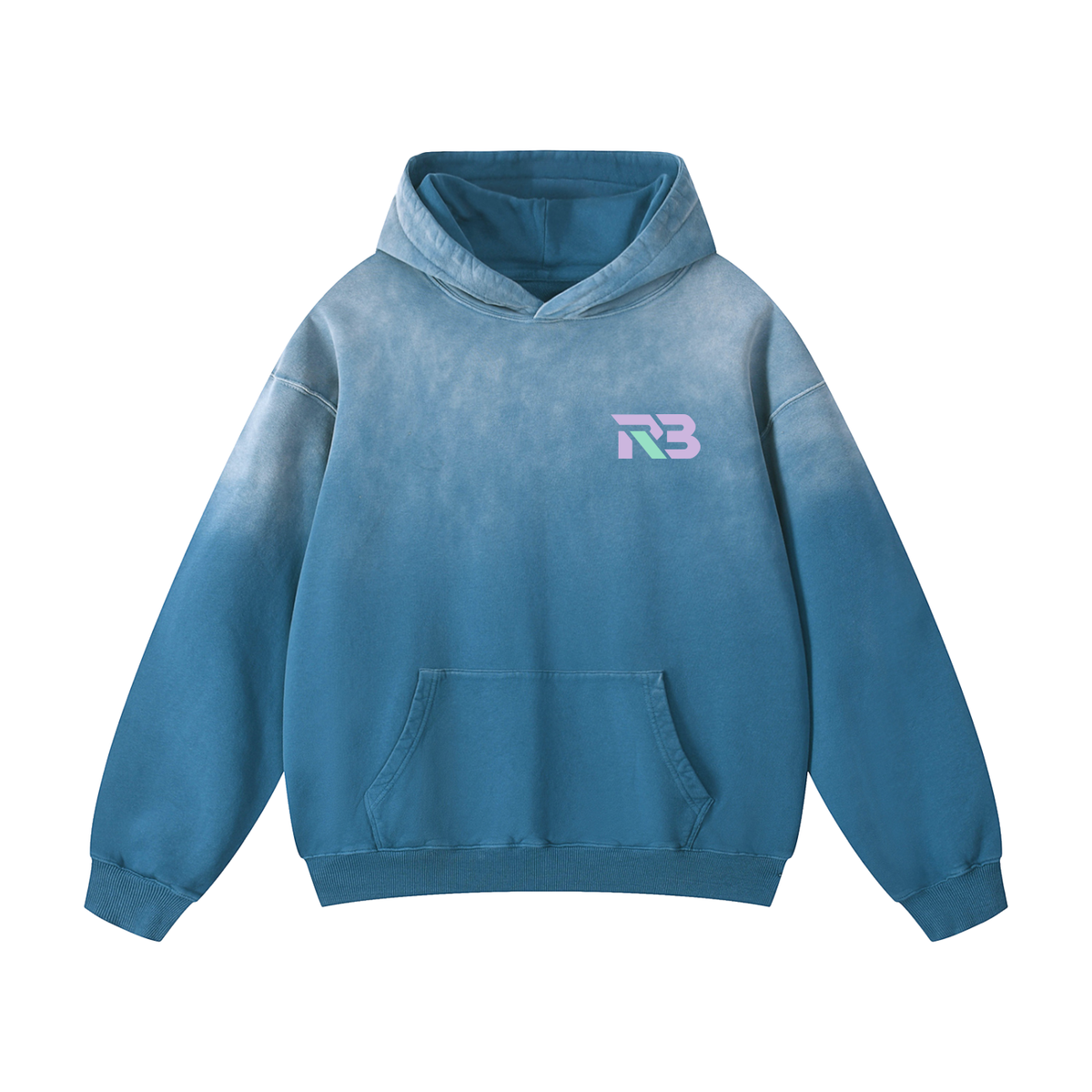 BEAT THE VERSION OF YOU THAT QUIT - washed blue oversized hoodie, RetroBargain RB 001