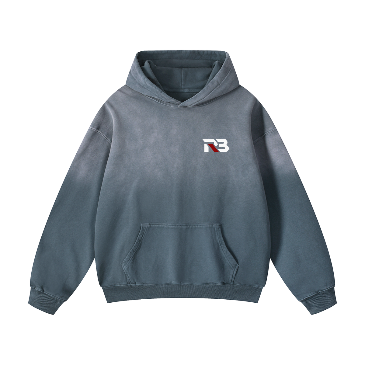 BECOME WHO YOU KEEP PROMISING - washed slate grey oversized hoodie, RetroBargain RB 001