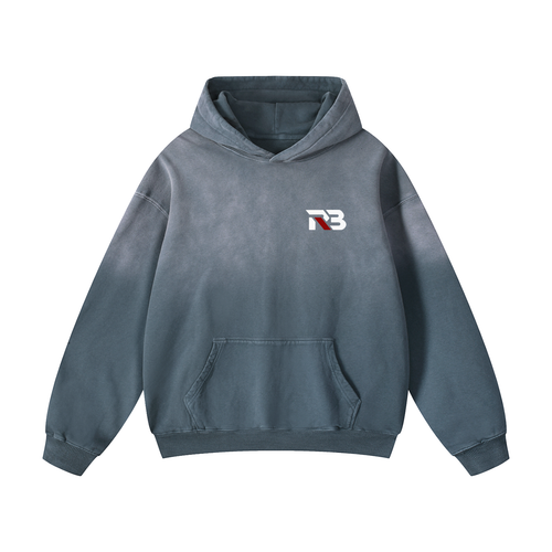 BECOME WHO YOU KEEP PROMISING - washed slate grey oversized hoodie, RetroBargain RB 001